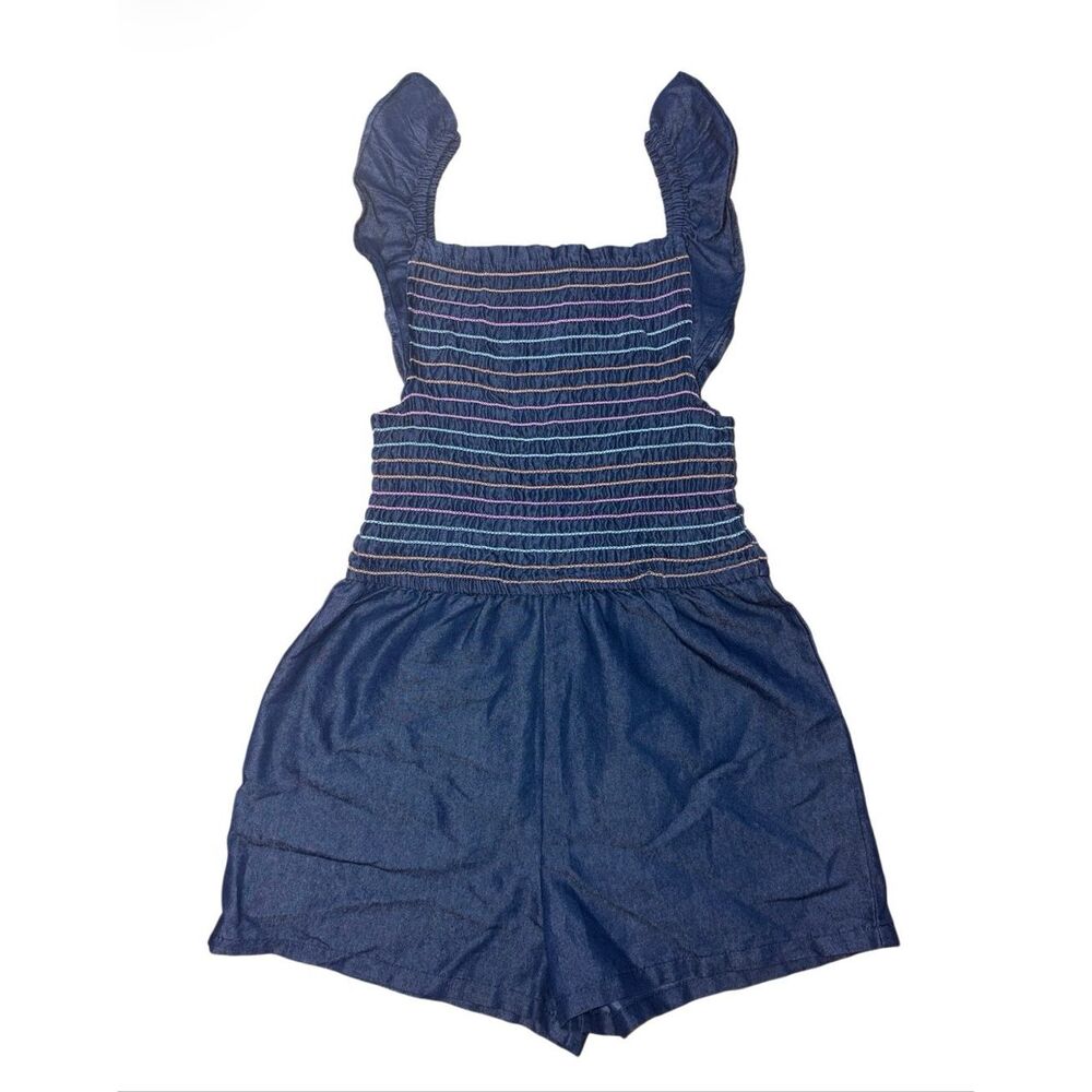 Picapino Smocked Denim Romper